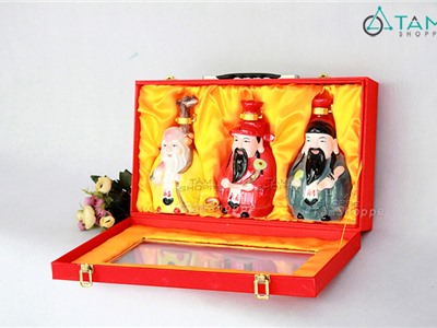 Bộ 3 ông Phúc Lộc Thọ Gốm cao cấp